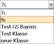 Klasse auswählen
